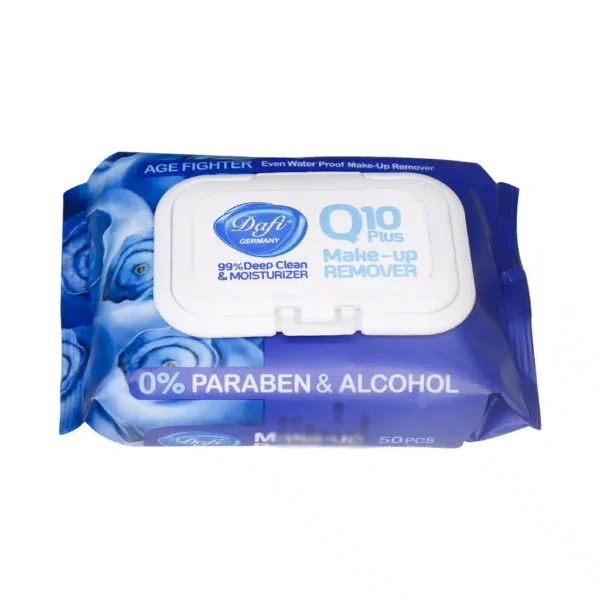 دستمال مرطوب پاک کننده آرایش Q10 Plus دافی 50 عدد - 1