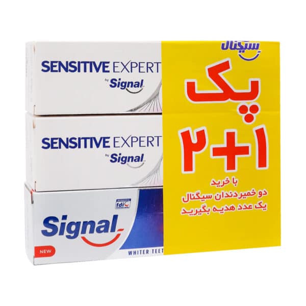 پک سه عددی خمیر دندان سفید کننده و ترمیم کننده و ضدحساسیت سیگنال